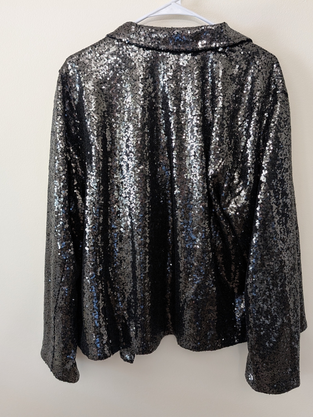 Colleen Lopez Silver Sequin Moto Jacket - Picture 6 of 12